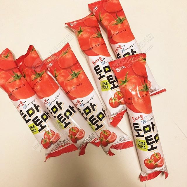 韩国便利店-7-11新上的【토마토마】番茄味棒冰