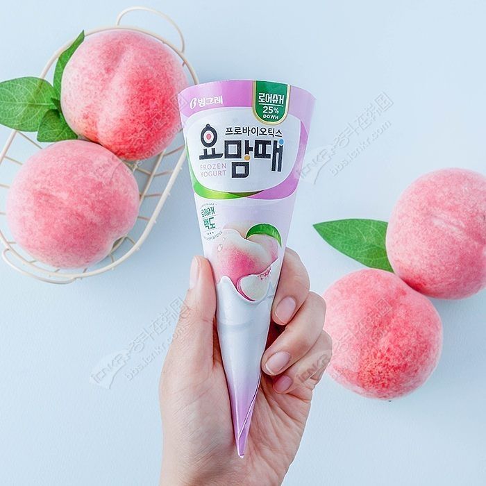 韩国便利店-【요맘때】新款白桃口味蛋卷冰激凌