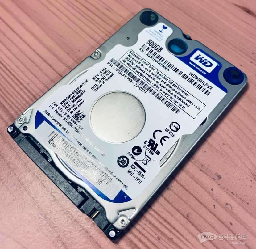 硬盘已出1万5千韩币出没怎么用的西数正品500g硬盘