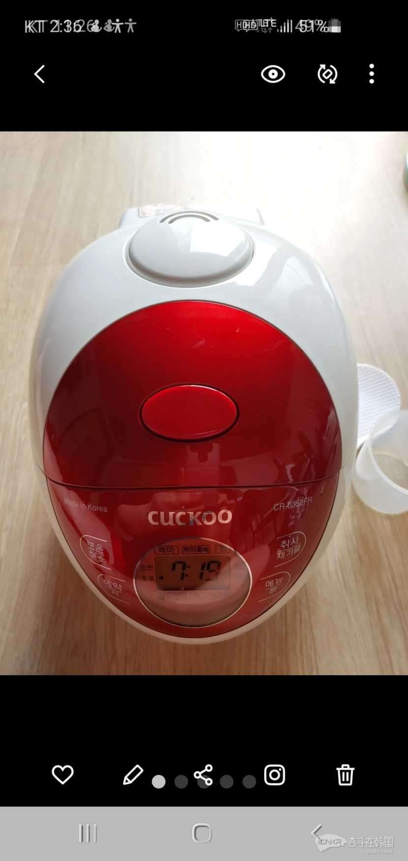 cuckoo电饭锅(3人份)-跳蚤-居家生活 奋斗在韩国 韩国留学生华人论坛